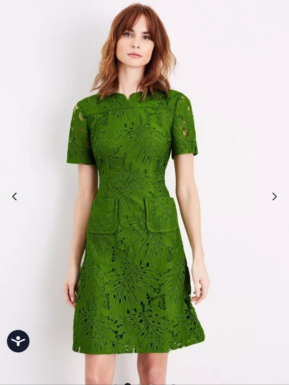 NWT Phase Eight Yazi Palm Lace Dress Green UK 12 Pockets